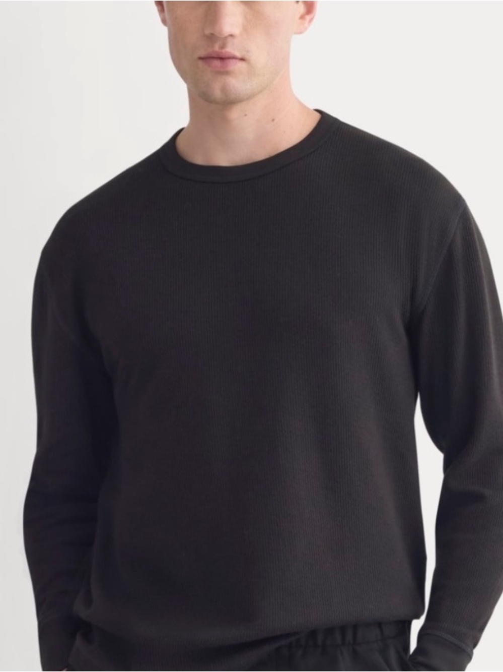 EVERLANE Black Thermal Long Sleeve Shirt XS 167 wash wear